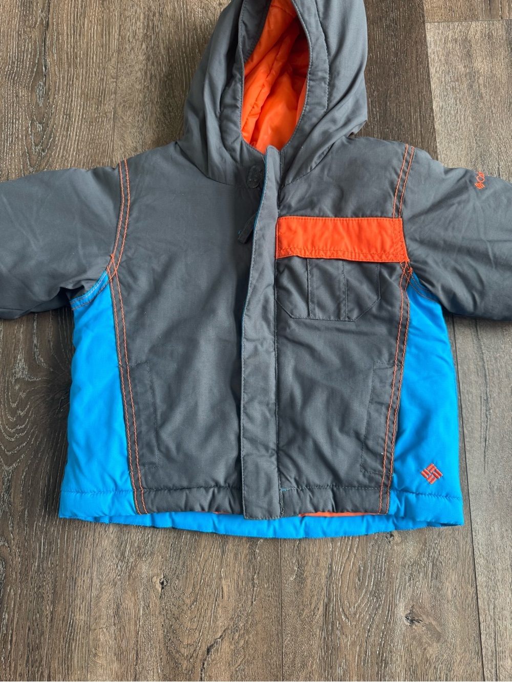 Columbia Gray, Bright Orange and Blue Winter Coat and Snow Suit Set Size 24 Mo - Picture 3 of 15
